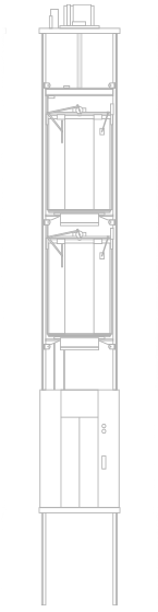 skyrise double deck line drawing